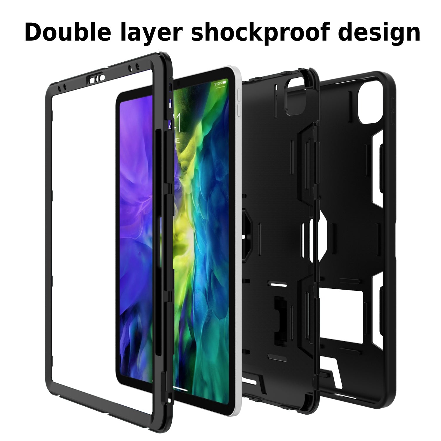 Tablet Case for iPad Pro 12.9 (2022)/(2021)/(2020)/(2018) Silicone PC Kickstand Protective Tablet Cover Tablet Case for iPad Pro 12.9 (2022)/(2021)/(2020)/(2018) Silicone PC Kickstand Protective Tablet Cover